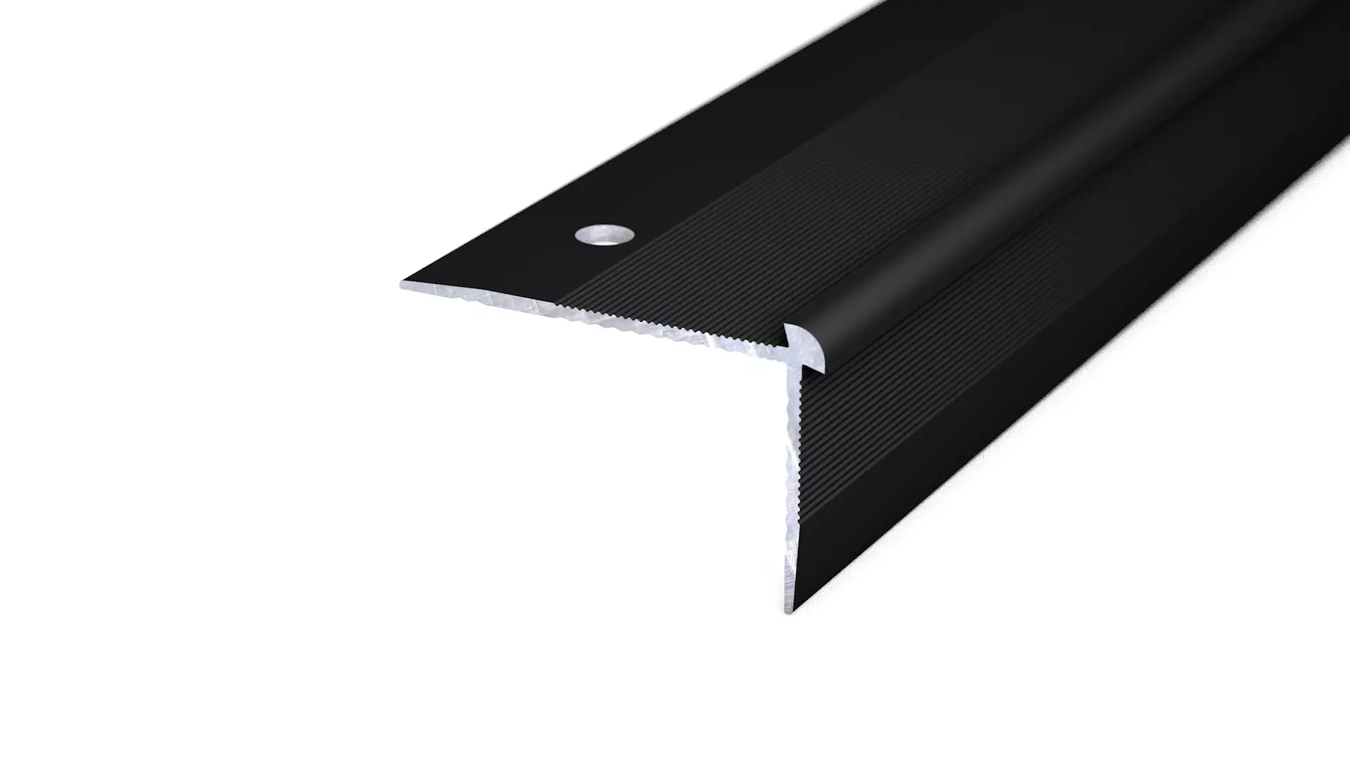 Stair nosing profile for 2mm coverings matt black - 2.50m