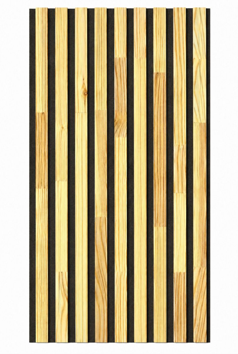 Acoustic+ Massivholz Akustikpaneel Schwarz 2600 x 400 mm - Kiefer - Geölt