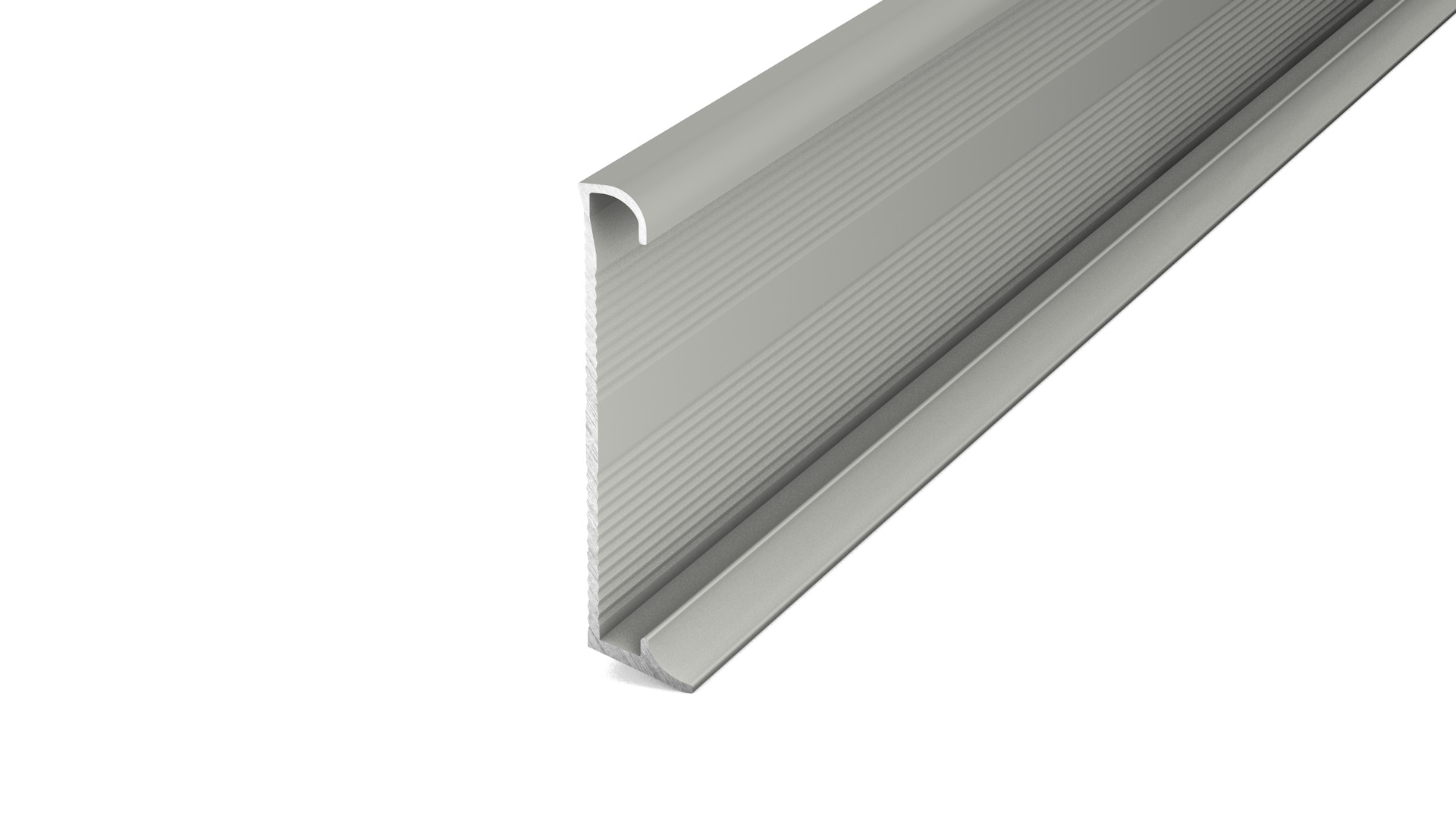 Aluminum skirting board 379 with inset 4-5 mm - titanium
