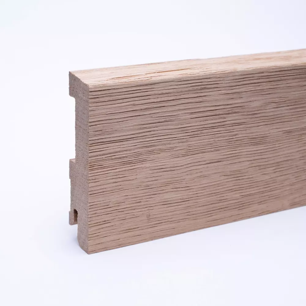 solid wood skirting 80mm with chamfered front edge untreated oak
