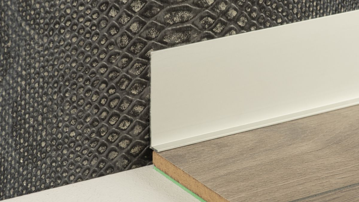 Aluminum skirting silver vinyl floor 14,5 x 60mm