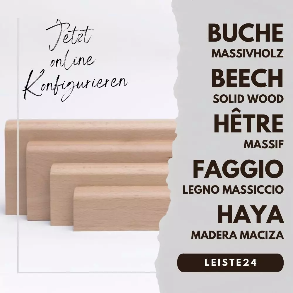 Massivholz Sockelleisten-Konfigurator Buche Natur