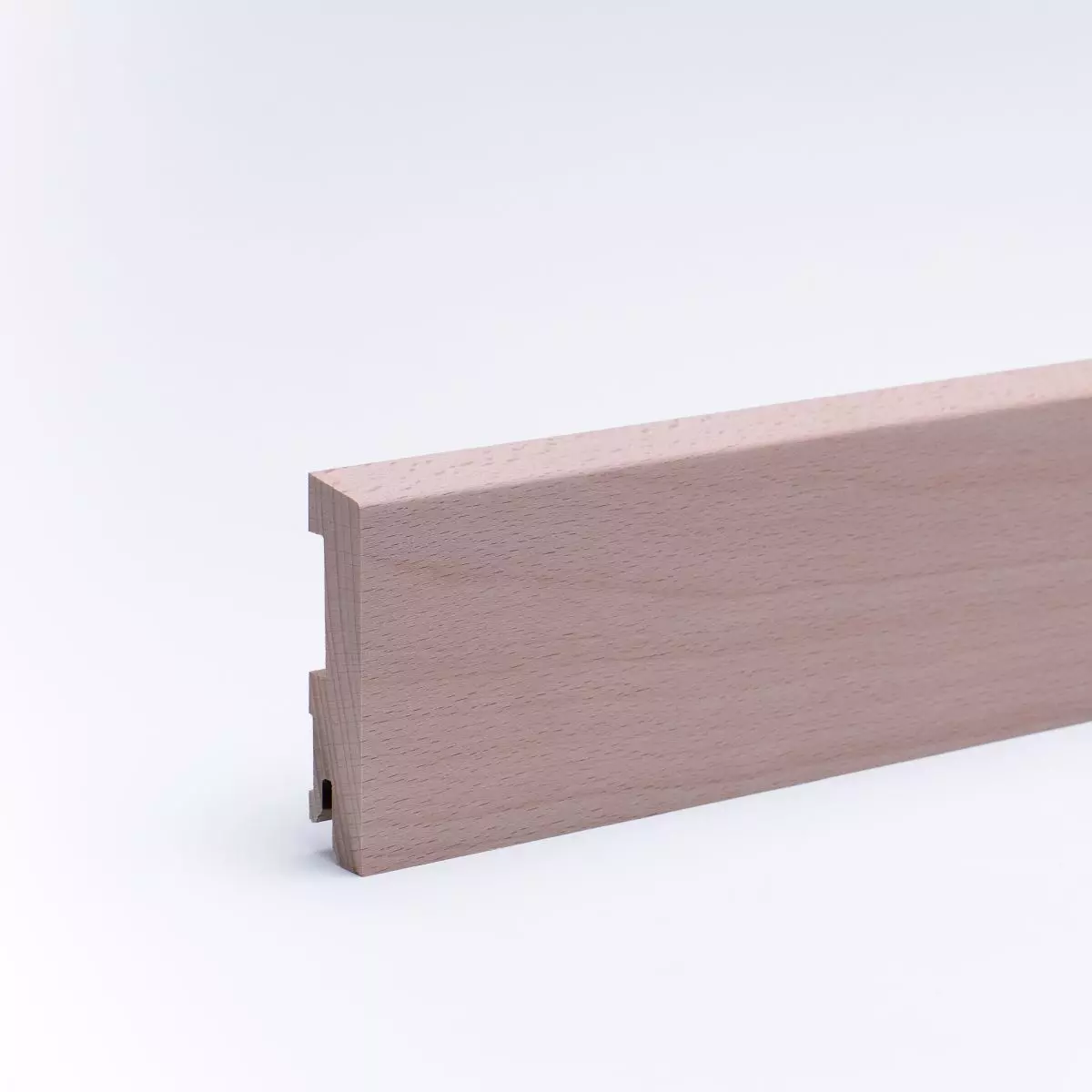 solid wood skirting 80mm with chamfered front edge untreated beech