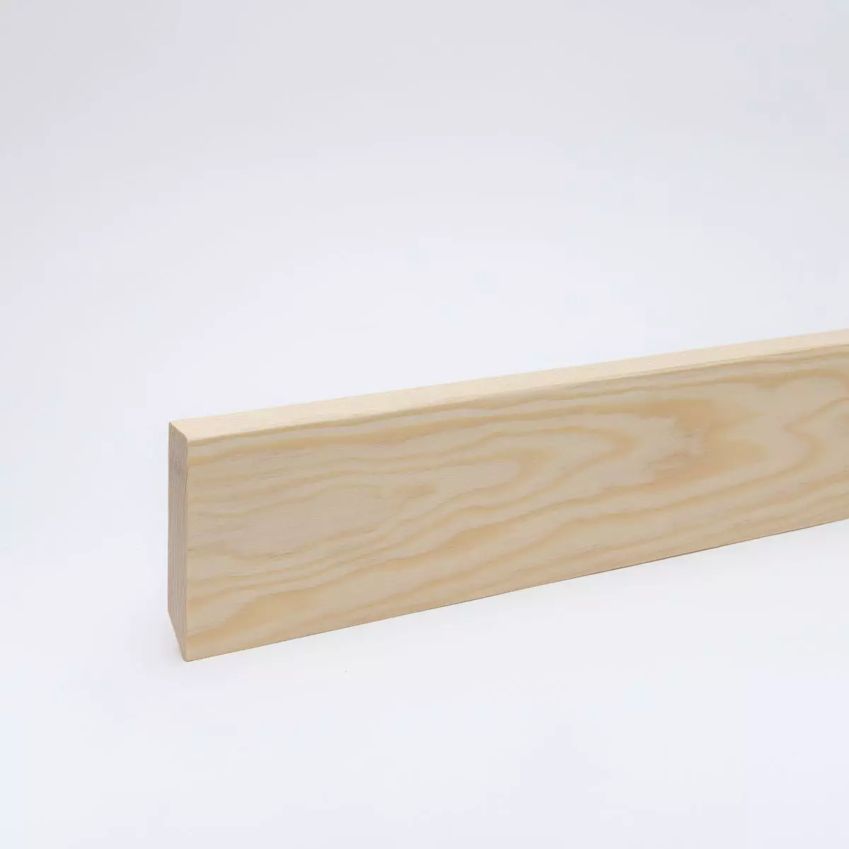 Solid wood skirting board beveled 90mm - pine lacquered