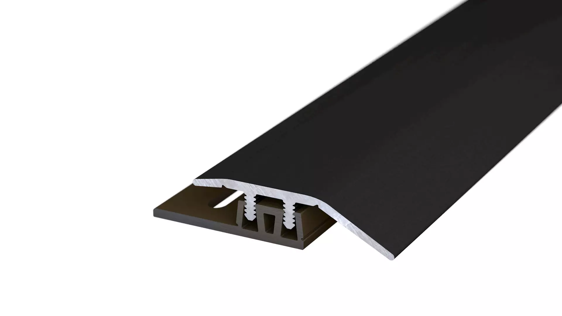 Adjustment profile for design floors Black anodised - 2.70 m