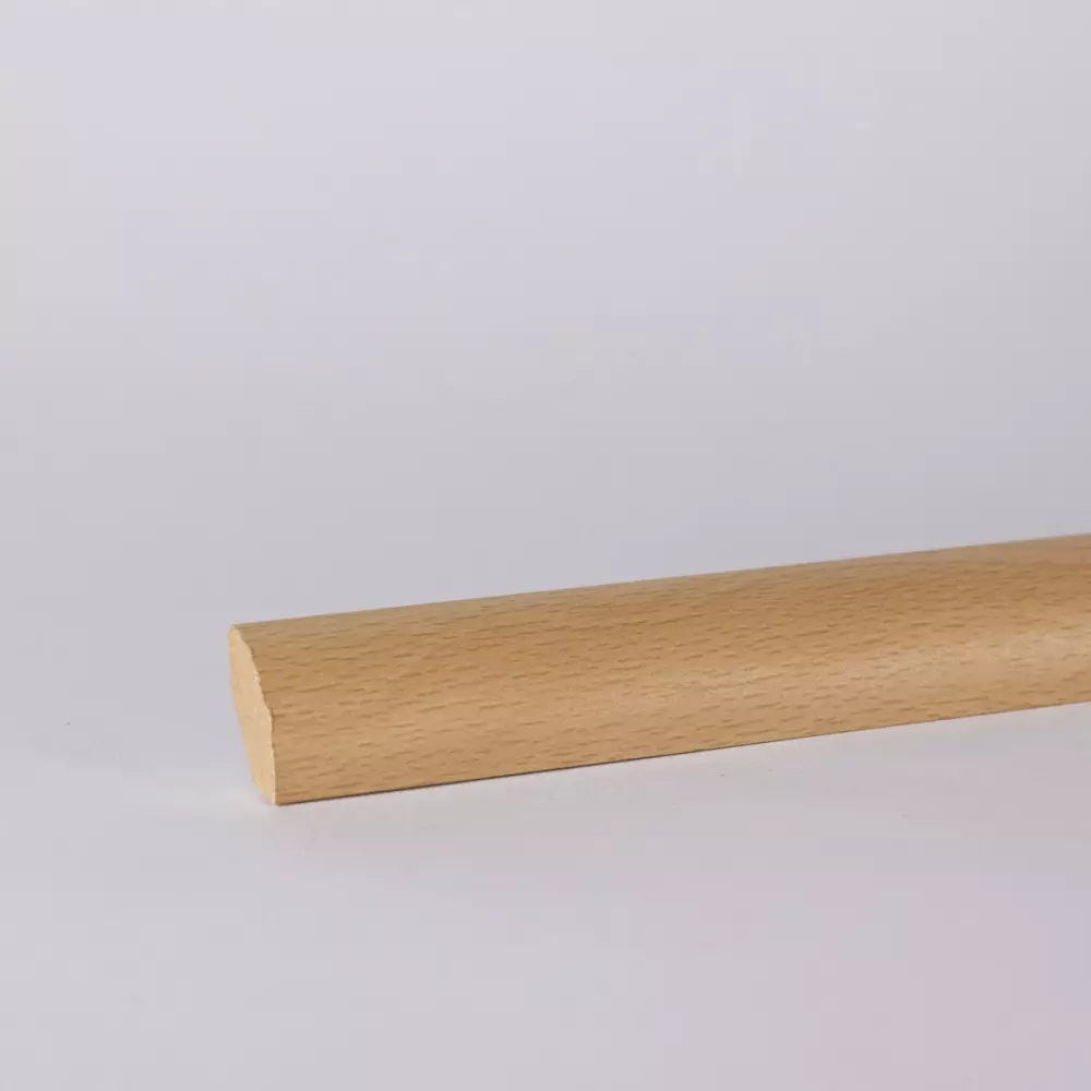 MDF skirting as quarter round profile in wood optics beech