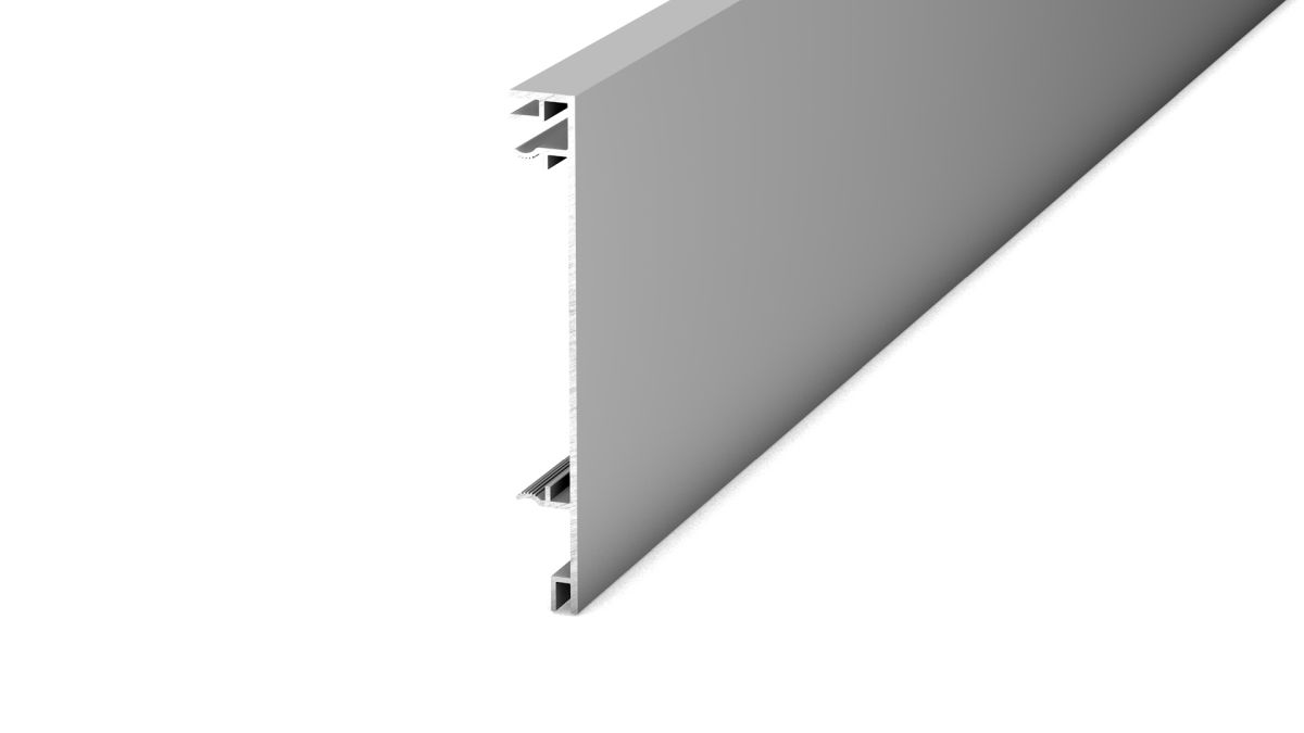 Metal skirting 100 x 13mm - Aluminum silver