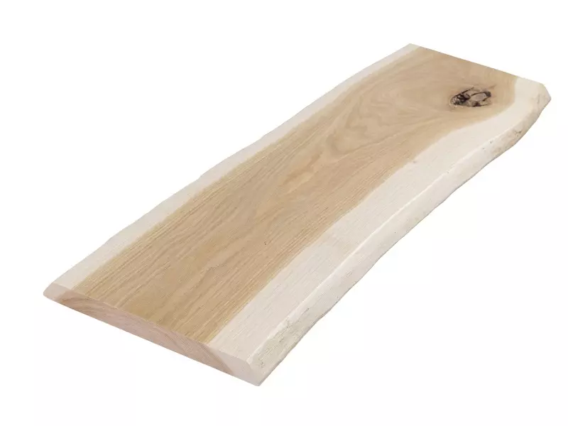 Tree grate, solid oak board with tree edge - 100 x 25-30 cm, lacquered surface