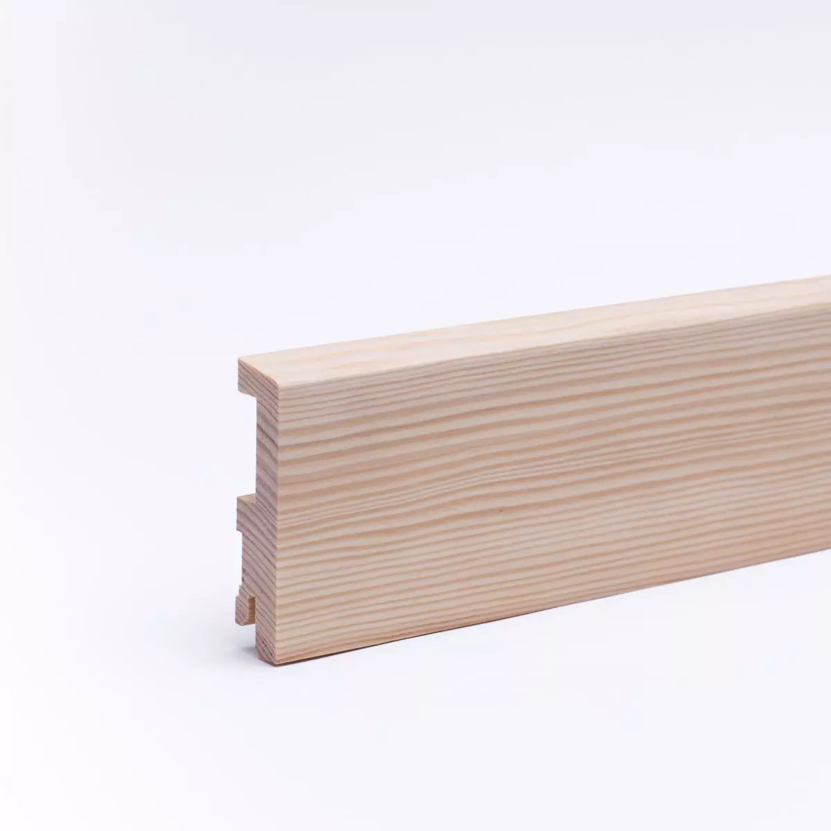 solid wood skirting 80mm with chamfered front edge varnished pine