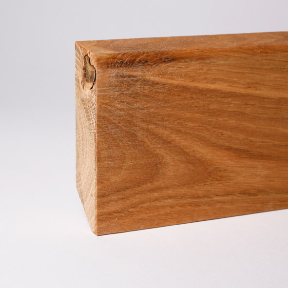 Massivholz-Sockelleiste 60mm abgeschrägt - Eiche geölt