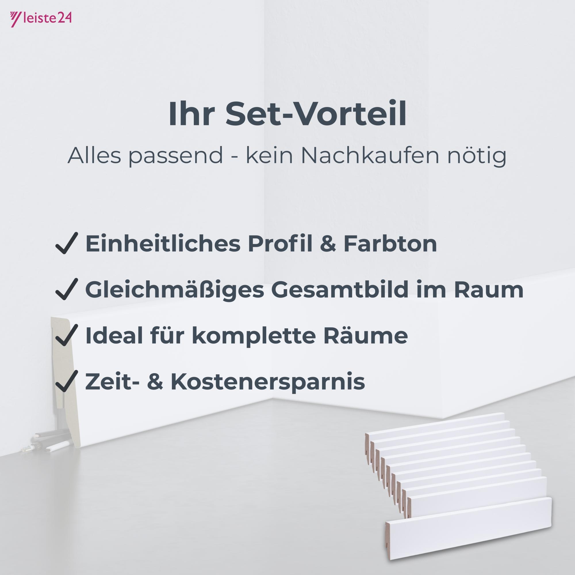 Aktionspaket 26 Meter Sockelleiste 60 mm Weiß