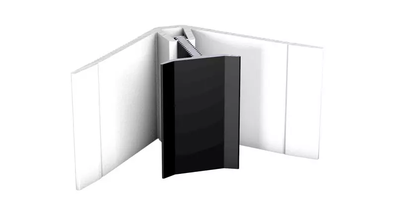 MuraTec aluminum internal angle, black - for covering thicknesses 6.0 - 9.0 mm