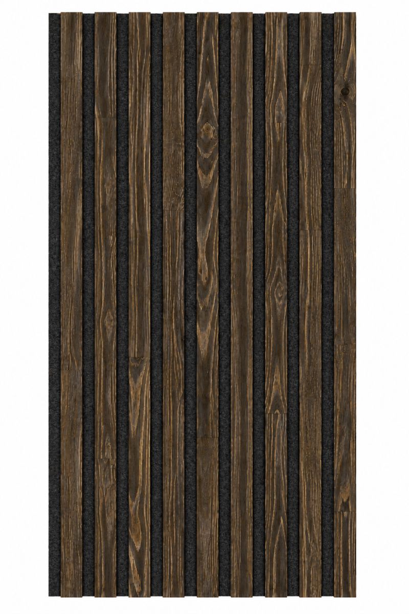 Acoustic+ Massivholz Akustikpaneel Schwarz 2600 x 400 mm - Kiefer - Walnut-Oil