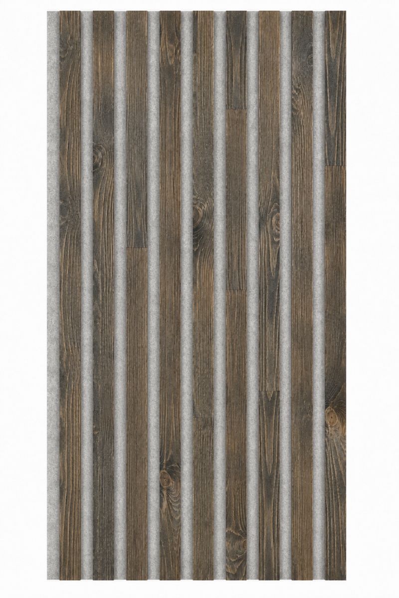 Acoustic+ Massivholz Akustikpaneel Grau 2600 x 400 mm - Kiefer - Charcoal Grey