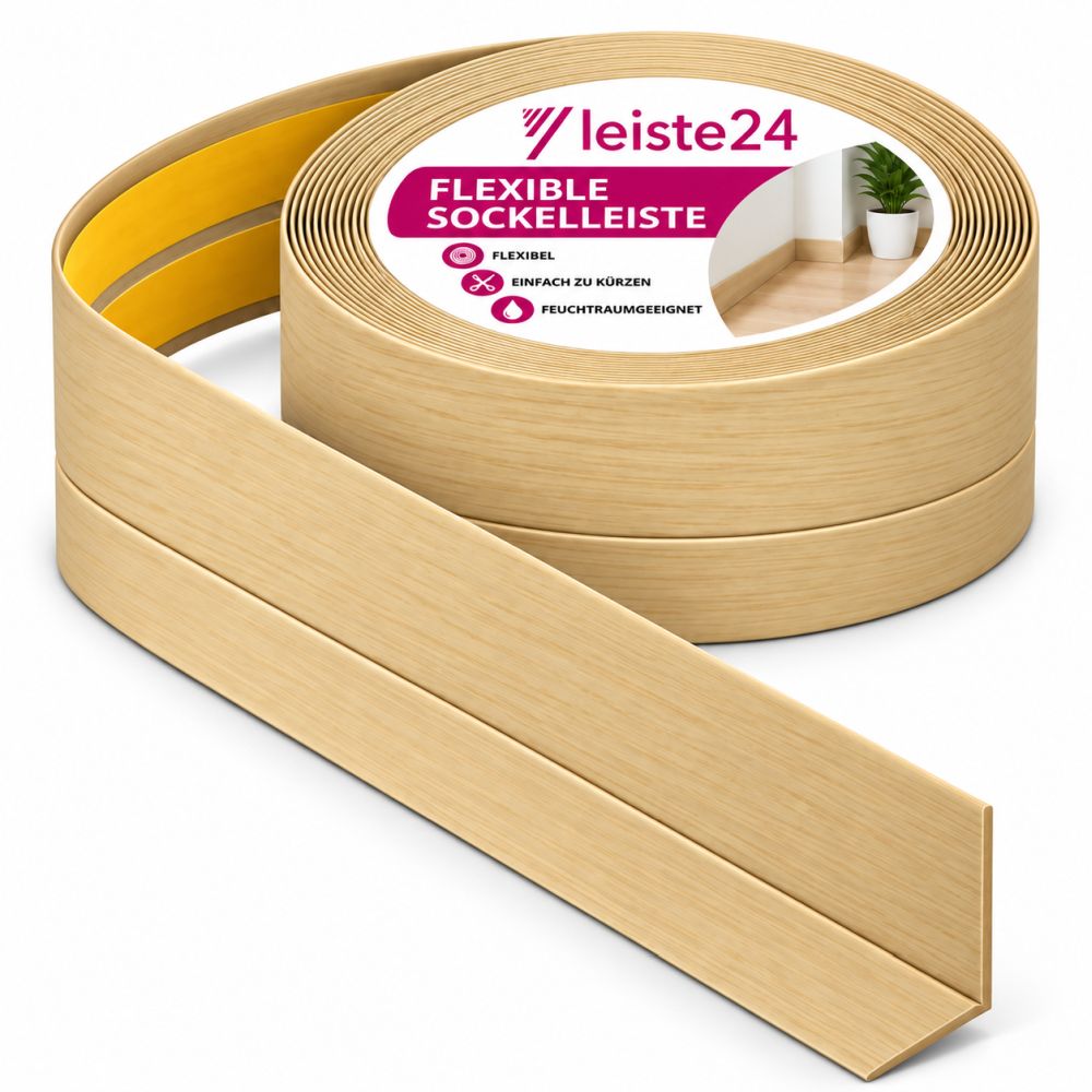 Weichsockelleiste 32 x 23mm - Eiche hell