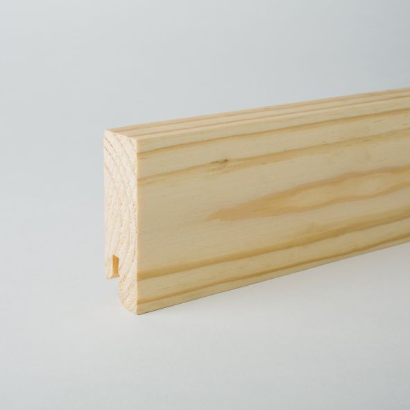 Vierkant Massivholz-Sockelleiste 80mm - Kiefer roh