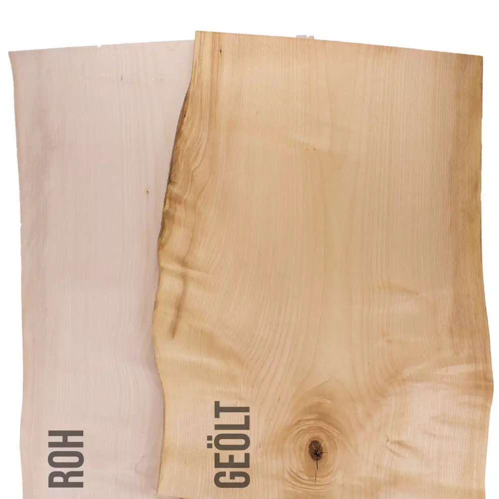 Tree slice, maple top 25 mm solid wood with tree edge - 18 - 25 cm