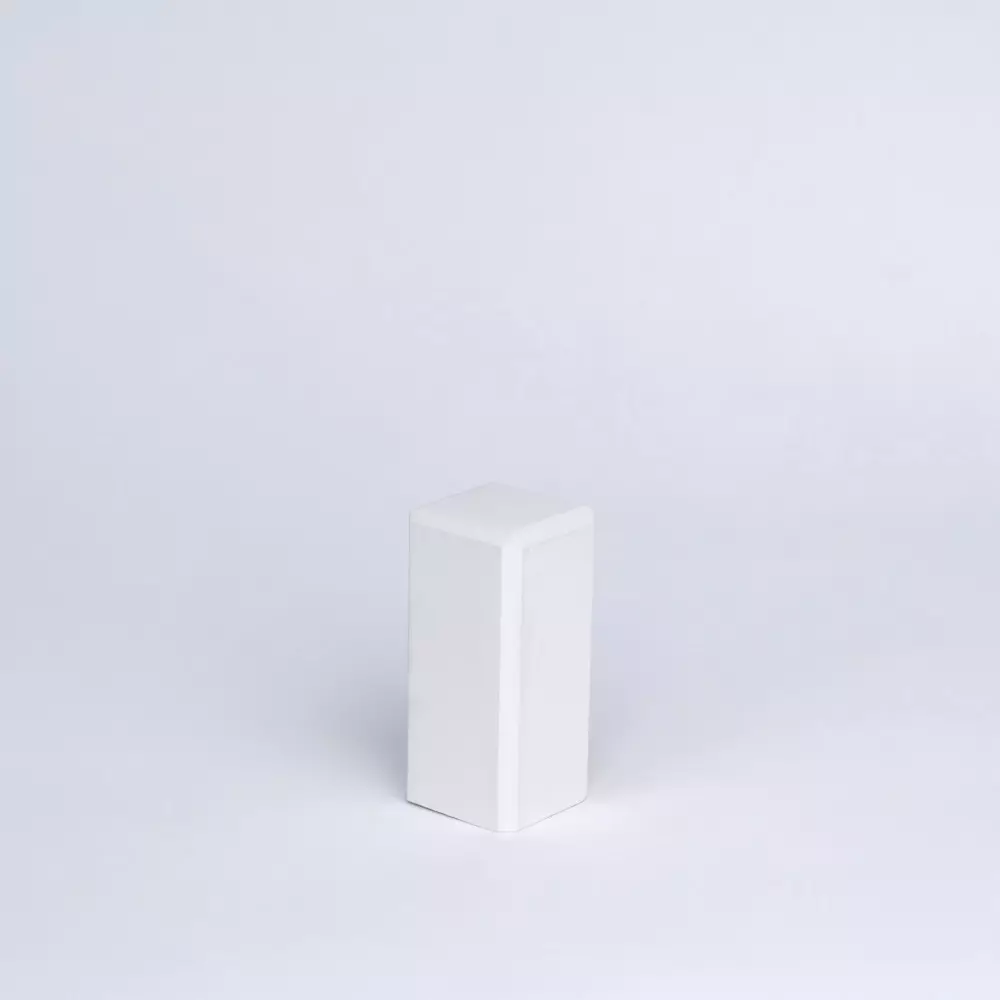Massivholz Universal-Eckblock 45mm Weiß Lackiert RAL9010 - mit Fase