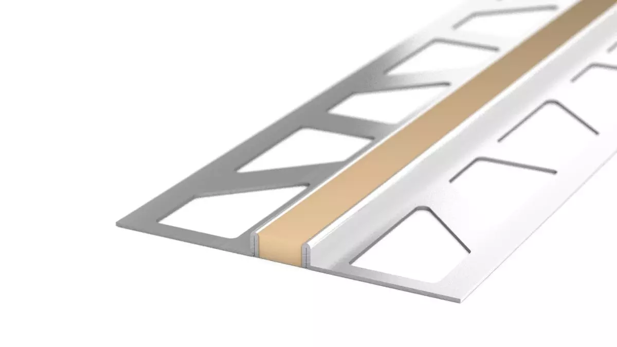 Stainless steel expansion joint - Silicone joint - for 3mm decking - Beige 3m