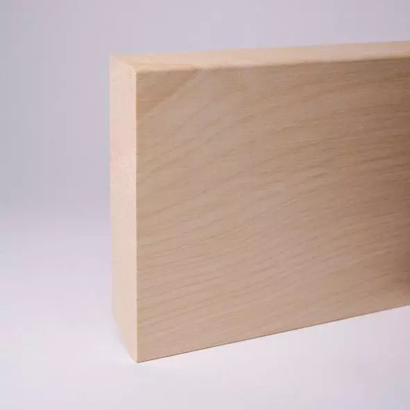 Massivholz Sockelleiste abgeschrägt 100mm - Ahorn roh