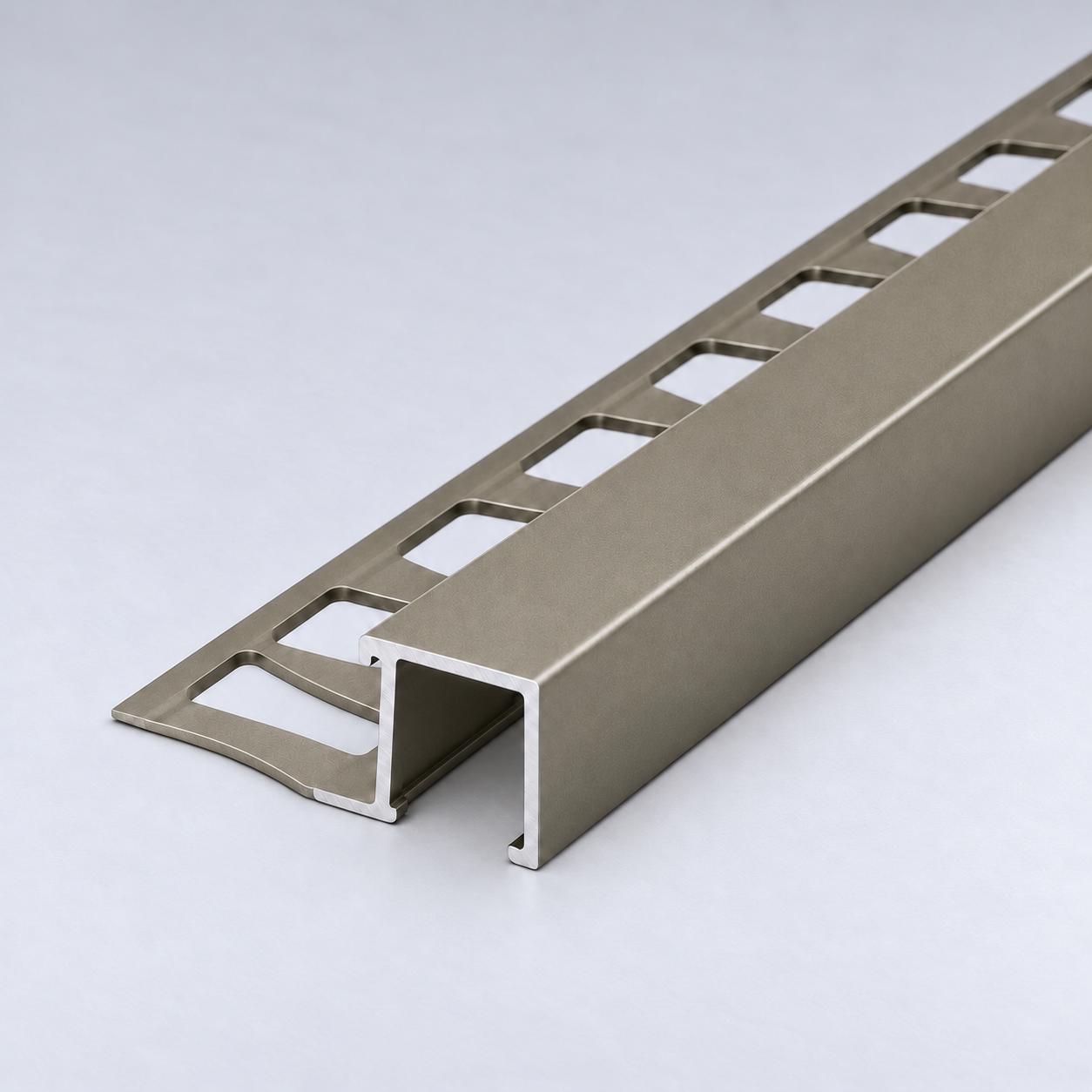 Profilo angolare in alluminio “tipo Q” 12 mm - Acciaio inox