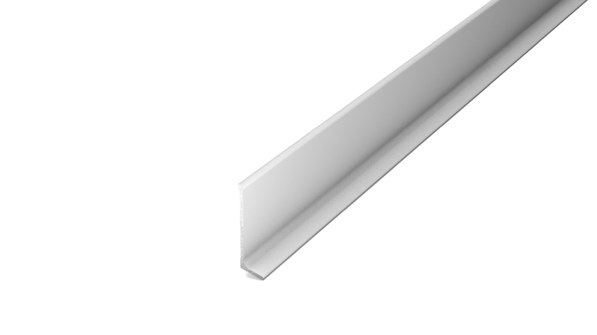 Aluminum skirting board for adhesive mounting 11 x 40 mm silver