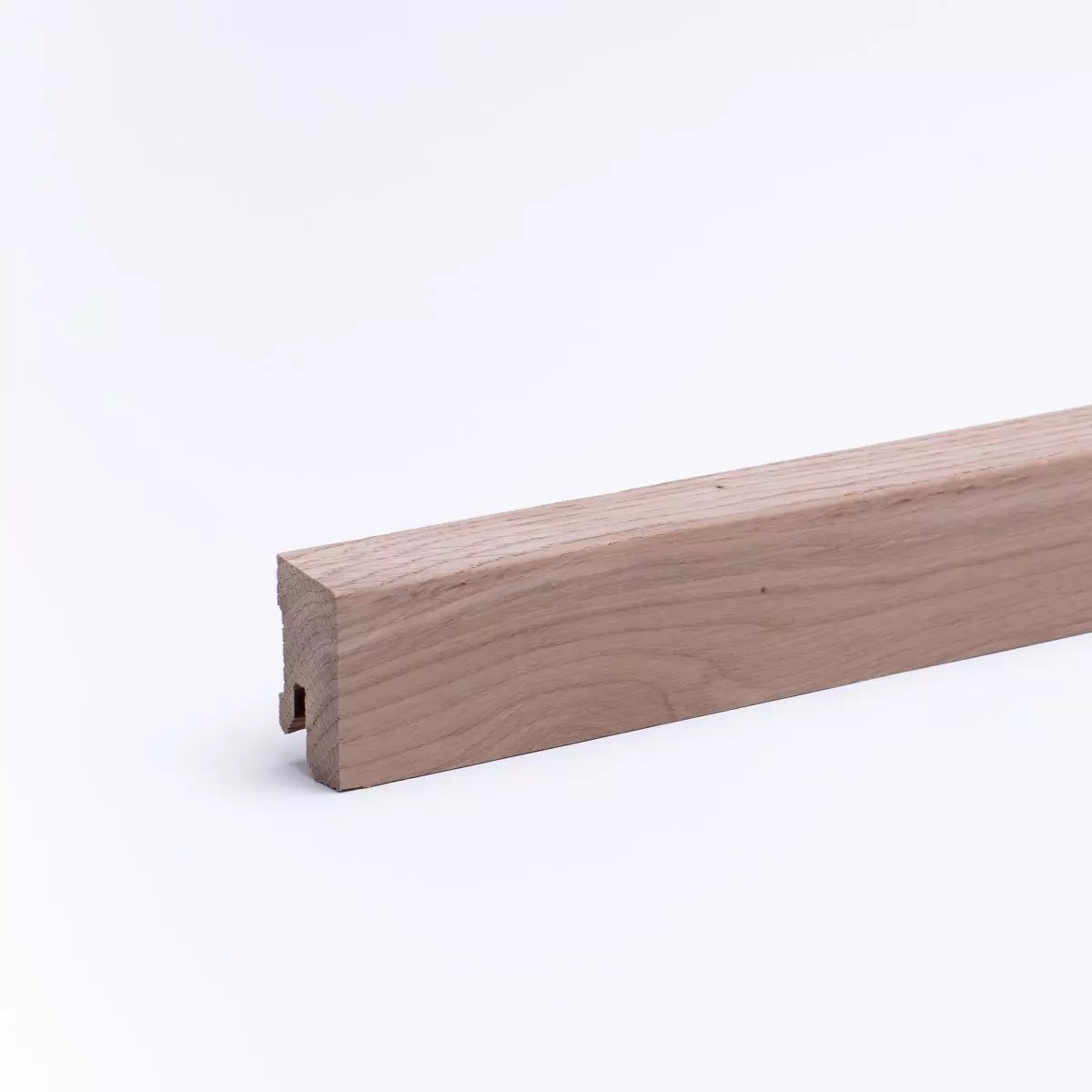 Solid wood skirting board 40x16mm beveled front edge - raw oak