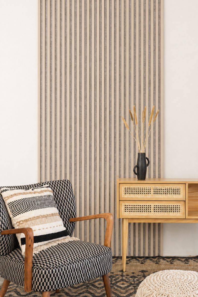 Acoustic+ Akustikpaneel Kaschmir 2600 x 400 mm - Akustikfilz Schwarz