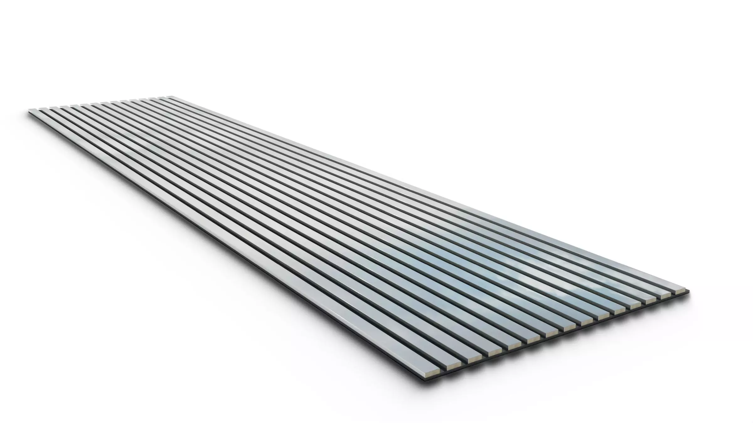 Acoustic panel - 2600 x 600 mm mirror effect - Acoustic felt black - Wall cladding