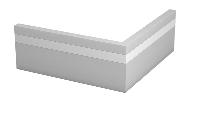Prinz angolo esterno per alluminio-battiscopa 13 x 80 mm - N. 357 - Argento - 25 cm