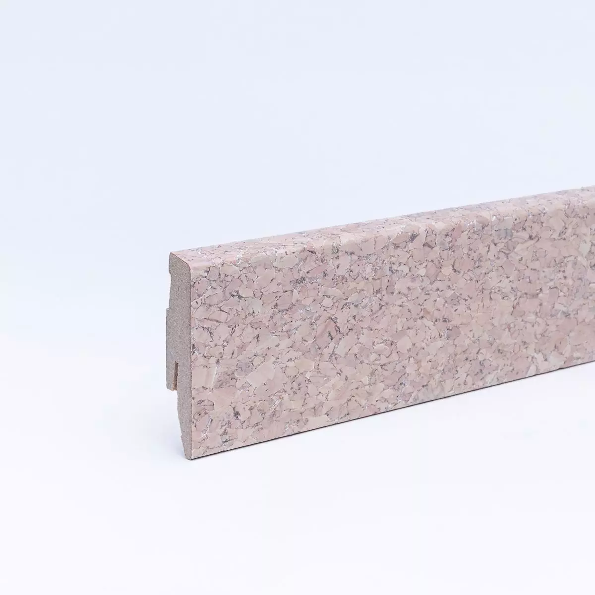 Cork skirting 60 mm varnished creamed coarse cork