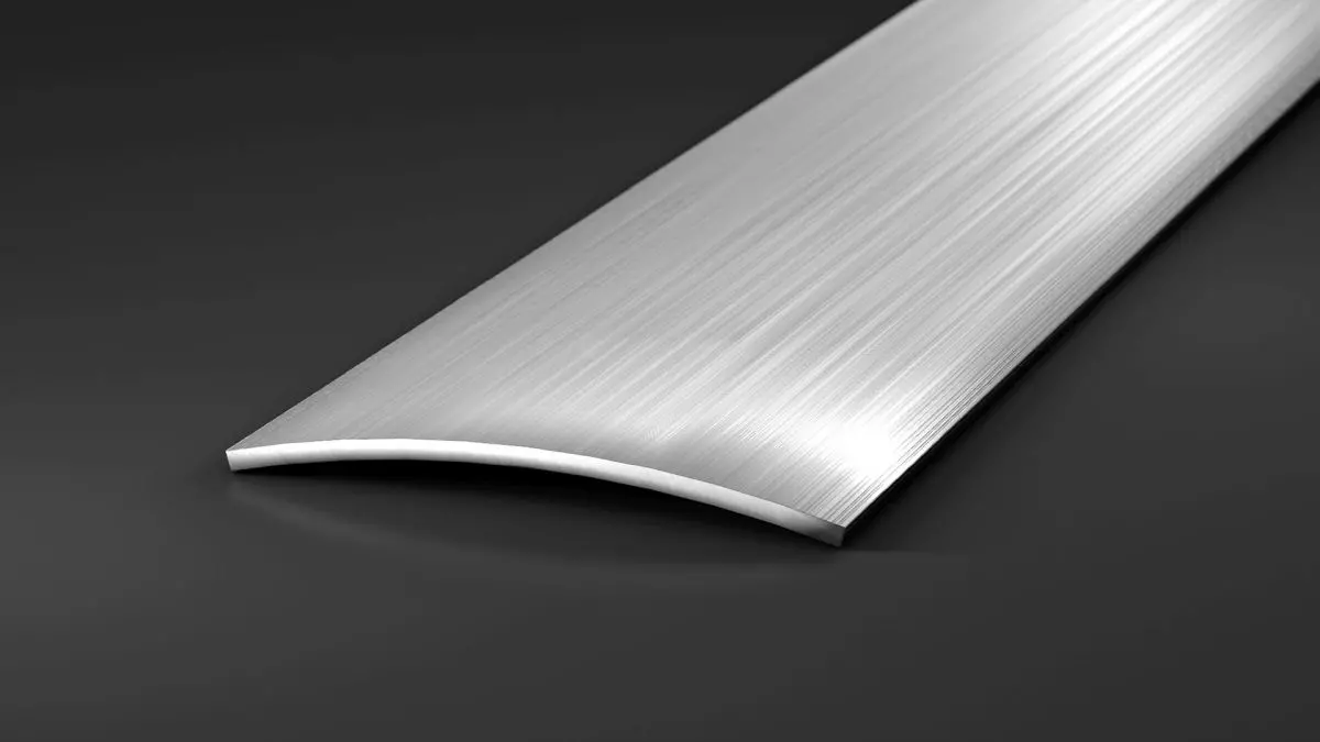 Transition profile 38 mm self-adhesive brushed stainless steel - 0.90 m