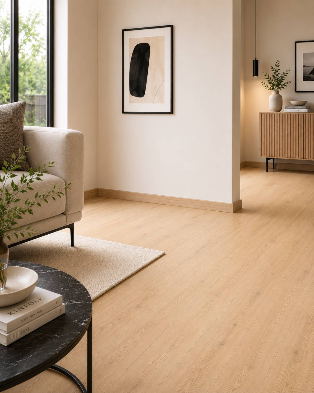 Rodapié con acabado tipo madera 60 mm, roble claro