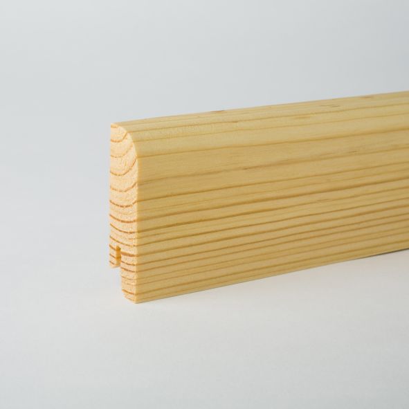 Massivholz-Sockelleiste abgerundet 80mm - Kiefer geölt