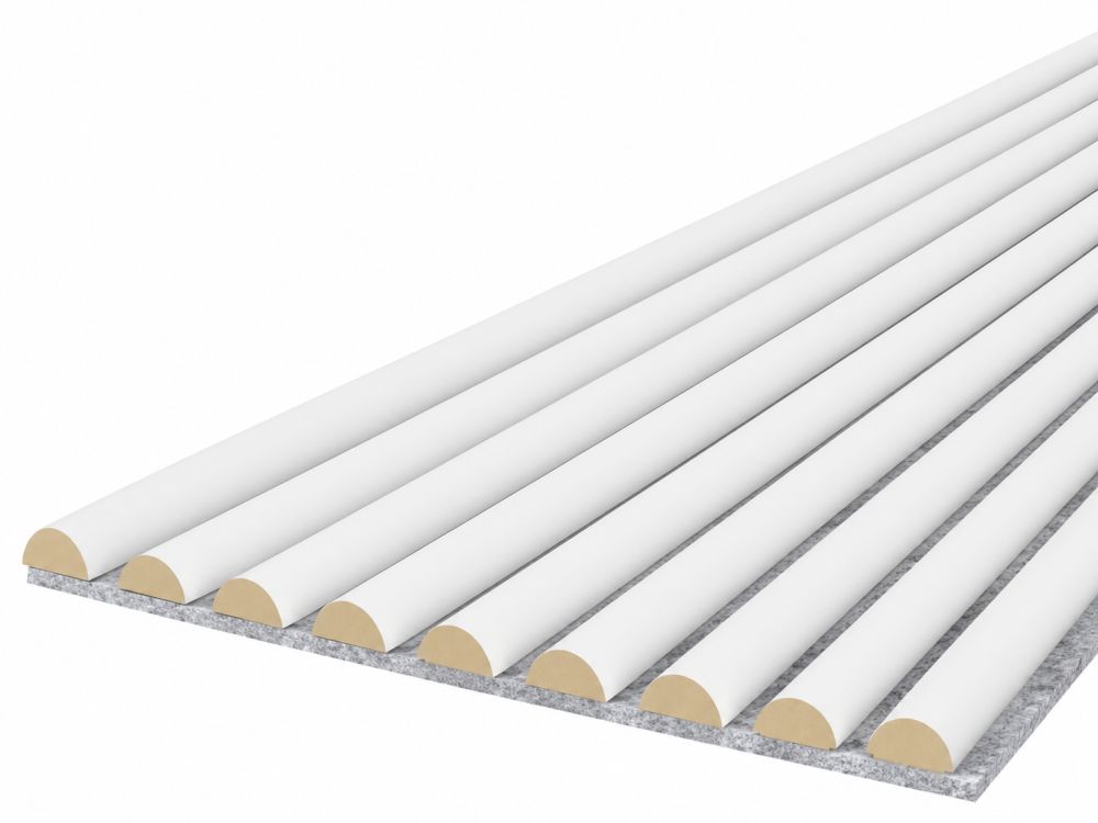 Pannello acustico WAVE 2600 x 400 mm - Feltro acustico grigio - White
