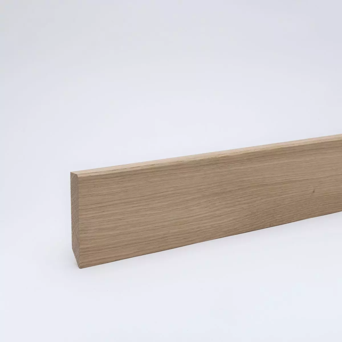 Massivholz-Sockelleiste 80x16mm gefast - Eiche roh