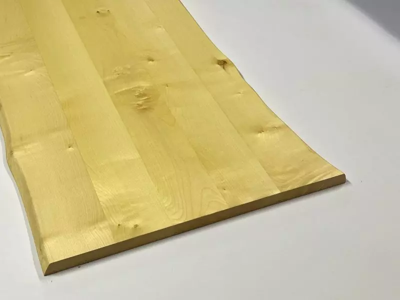 Massivholzplatte Ahorn beidseitige Baumkante 100 x 44 - 46cm - geölt - Stärke 22 mm