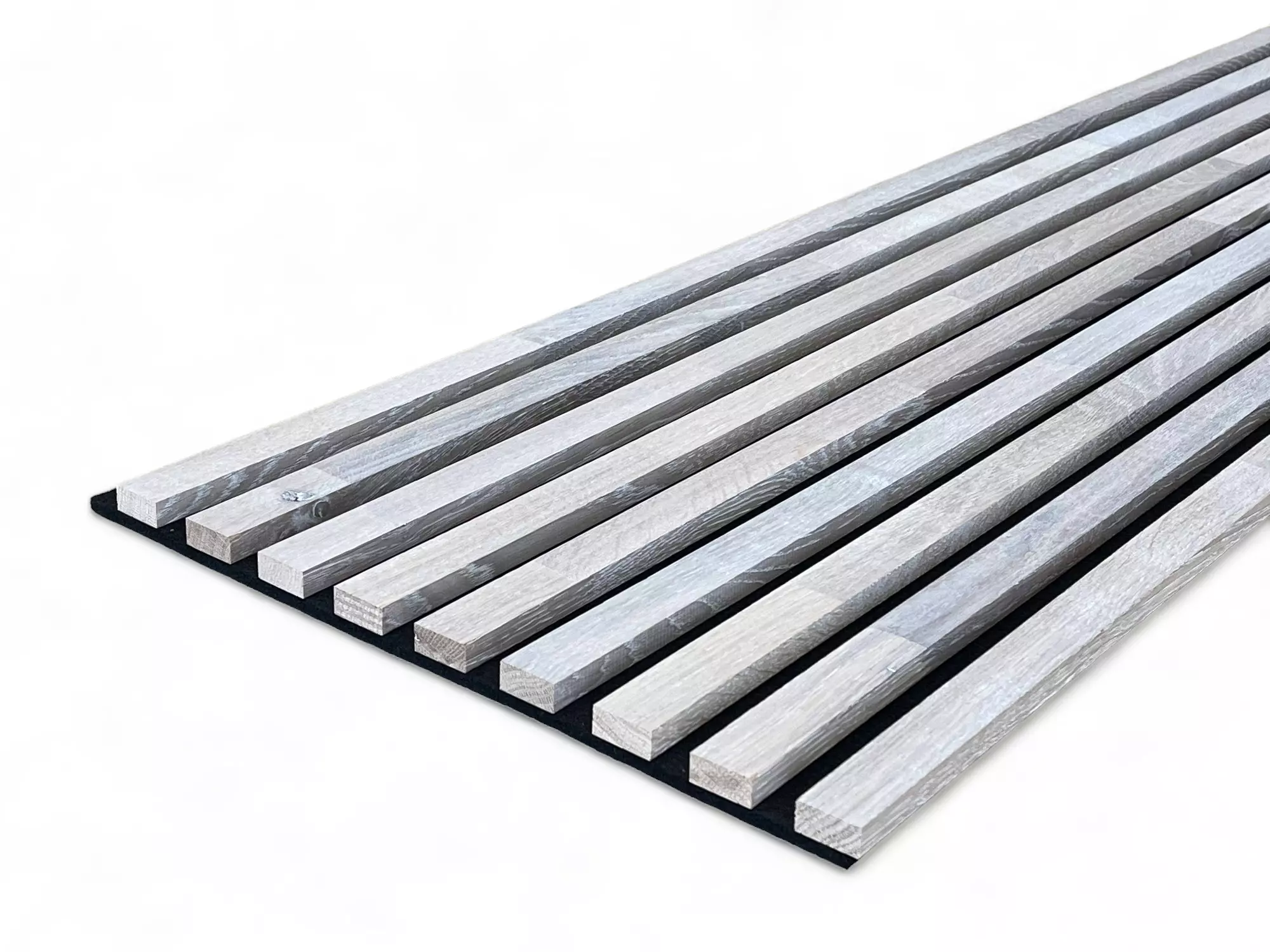 Massivholz Akustikpaneele 2600 x 400 mm Eiche natur - Polar White