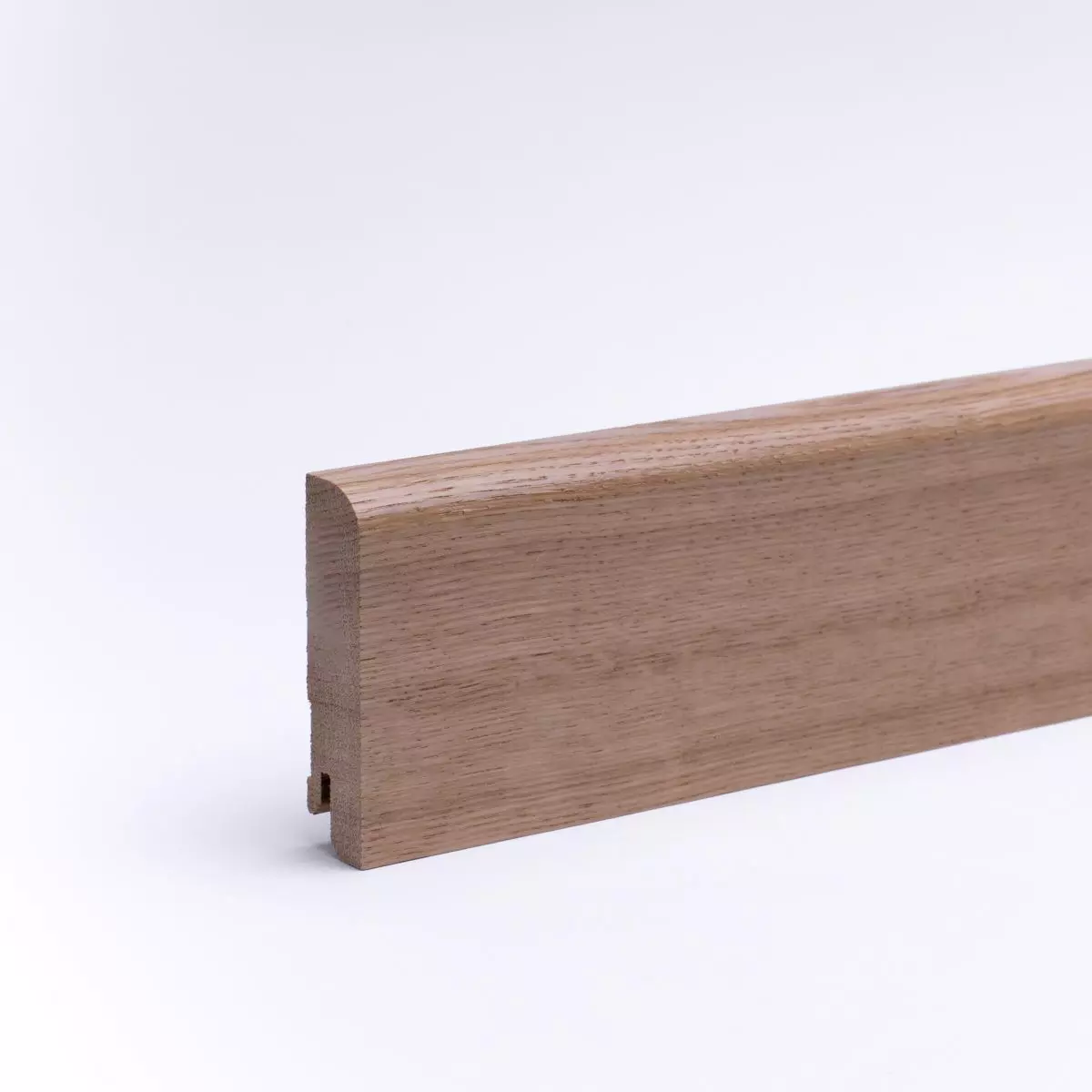 Solid wood skirting board 80x16mm rounded - lacquered oak