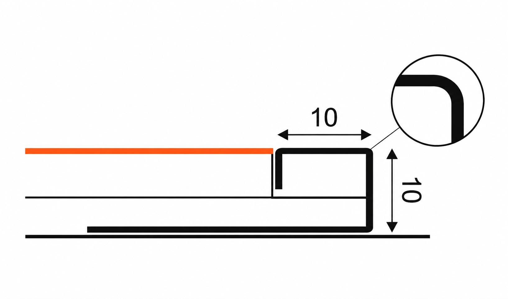 Quadratprofil Edelstahl „Q-Typ“ 10 mm, abgerundet - Edelstahl poliert
