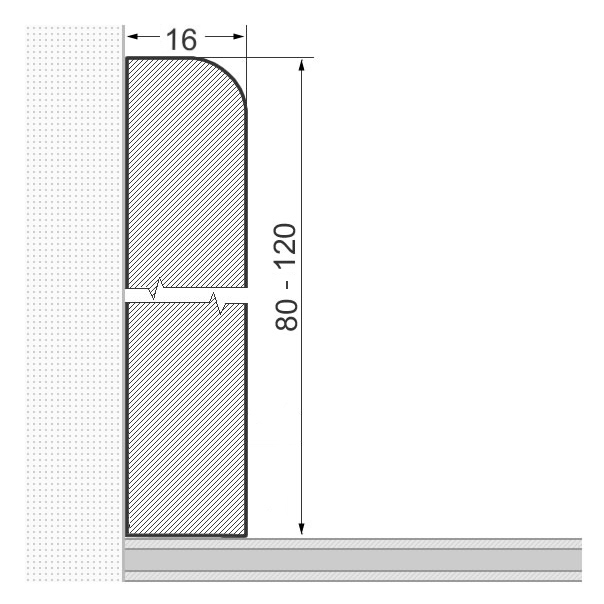 Massivholz-Sockelleiste 80x16mm abgerundet - Eiche geölt