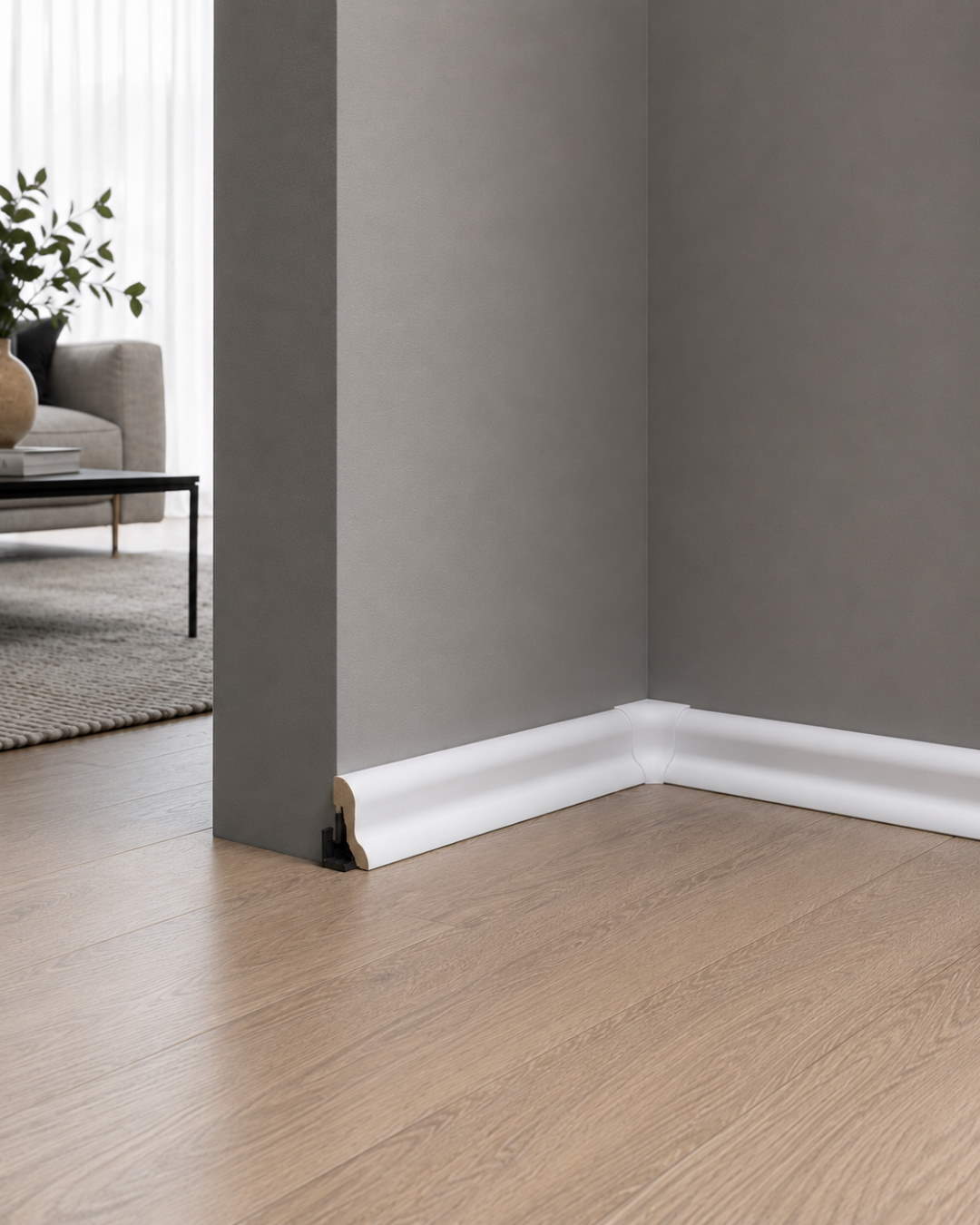 Rodapié con acabado tipo madera 40 mm, blanco similares RAL9016