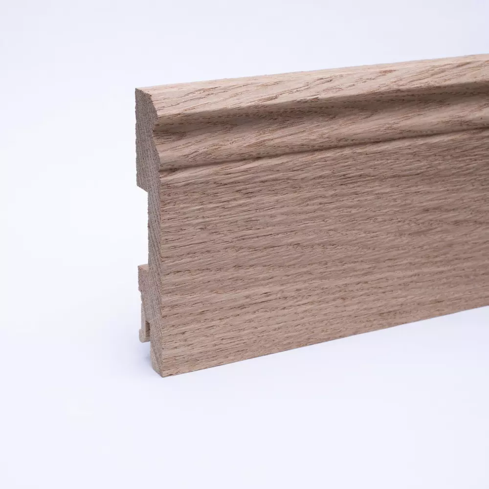 solid wood skirting 100mm with Berlin profile untreated oak