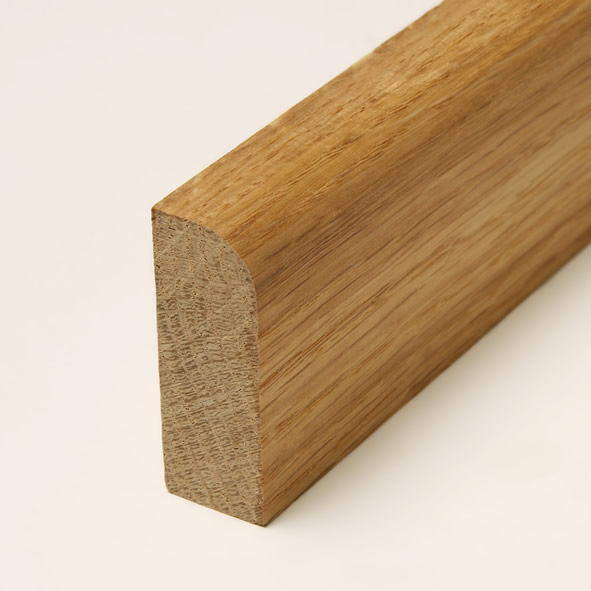 Massivholz-Sockelleiste abgerundet 120mm - Eiche geölt