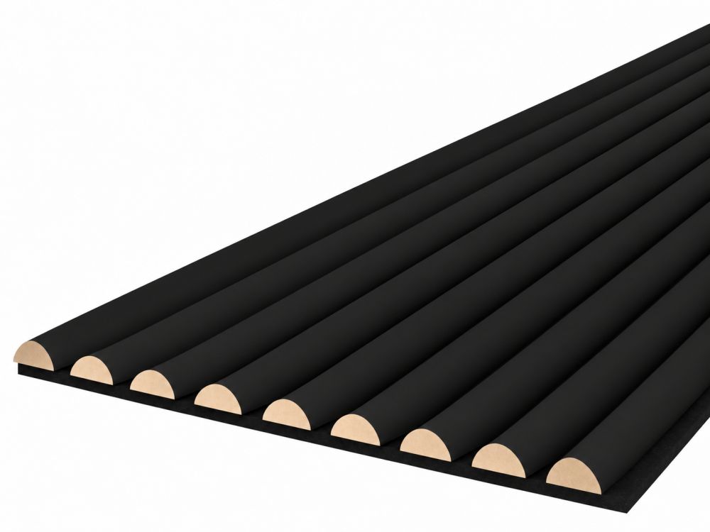 Pannello acustico WAVE 2600 x 400 mm - Feltro acustico nero - Black