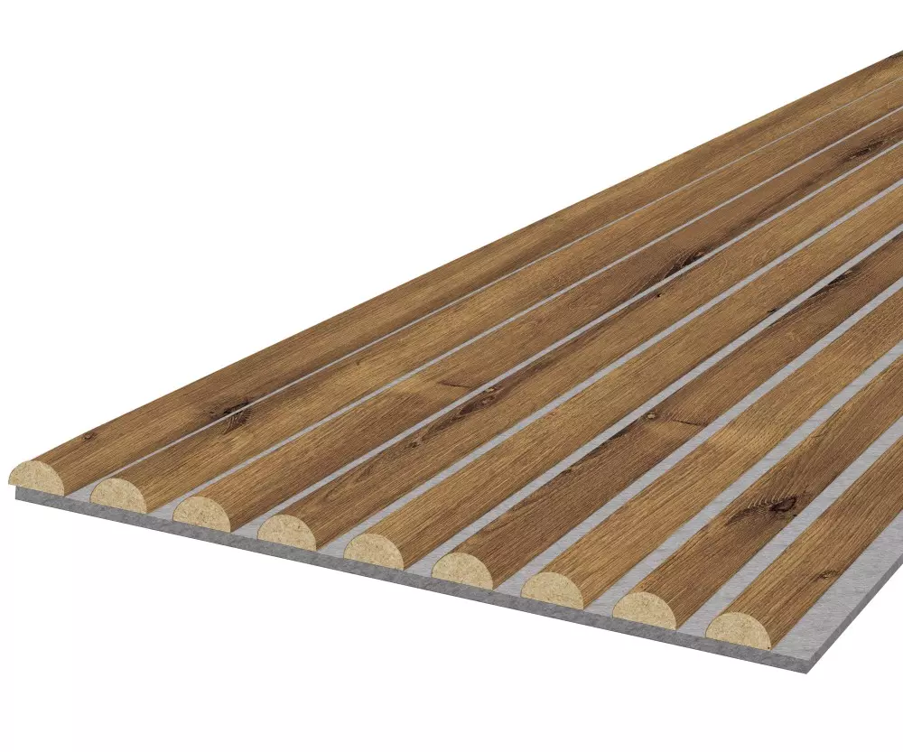 Sample WAVE - rustic oak - acoustic felt grey