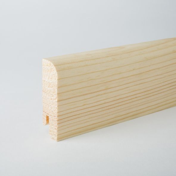 Massivholz-Sockelleiste abgerundet 80mm - Kiefer roh