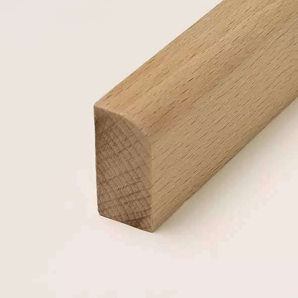Massivholz-Sockelleiste 40mm abgerundet - Buche roh