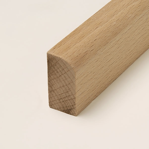 Massivholz-Sockelleiste 40mm abgerundet - Buche roh