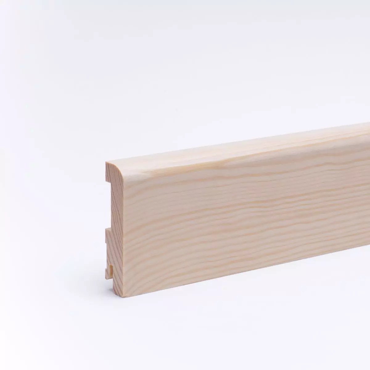 Solid wood skirting board rounded 90mm - pine lacquered